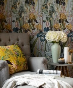 Mind The Gap Les Jardins Royaux Fleurs D'Iris Aquamarine Wallpaper