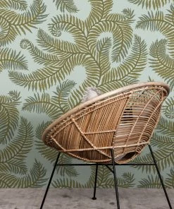 Josephine Munsey Bombe's Fernery Wallpaper In Olive & Dark Grey