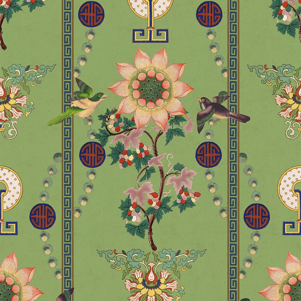 The Design Yard Lin Yuan Absinthe Green Wallpaper Rose & Thorn 3 The Design Yard Lin Yuan Absinthe Green Wallpaper Rose & Thorn