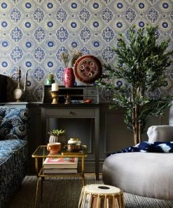 Mind The Gap Madder Wallpaper Indigena