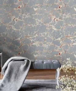 Mind The Gap Marbled Topaz Wallpaper Blue Skies Ahead