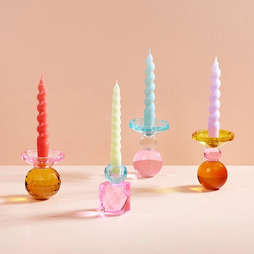 Miss Etoile Crystal Candle Holder Amber Yellow & Pink Bohemian Dream 4 Miss Etoile Crystal Candle Holder Amber Yellow & Pink Bohemian Dream