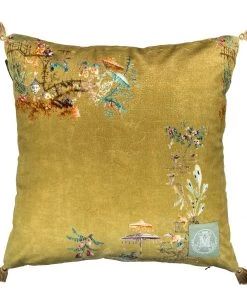 Mind The Gap Rose & Thorn Chinoiserie Velvet Cushion