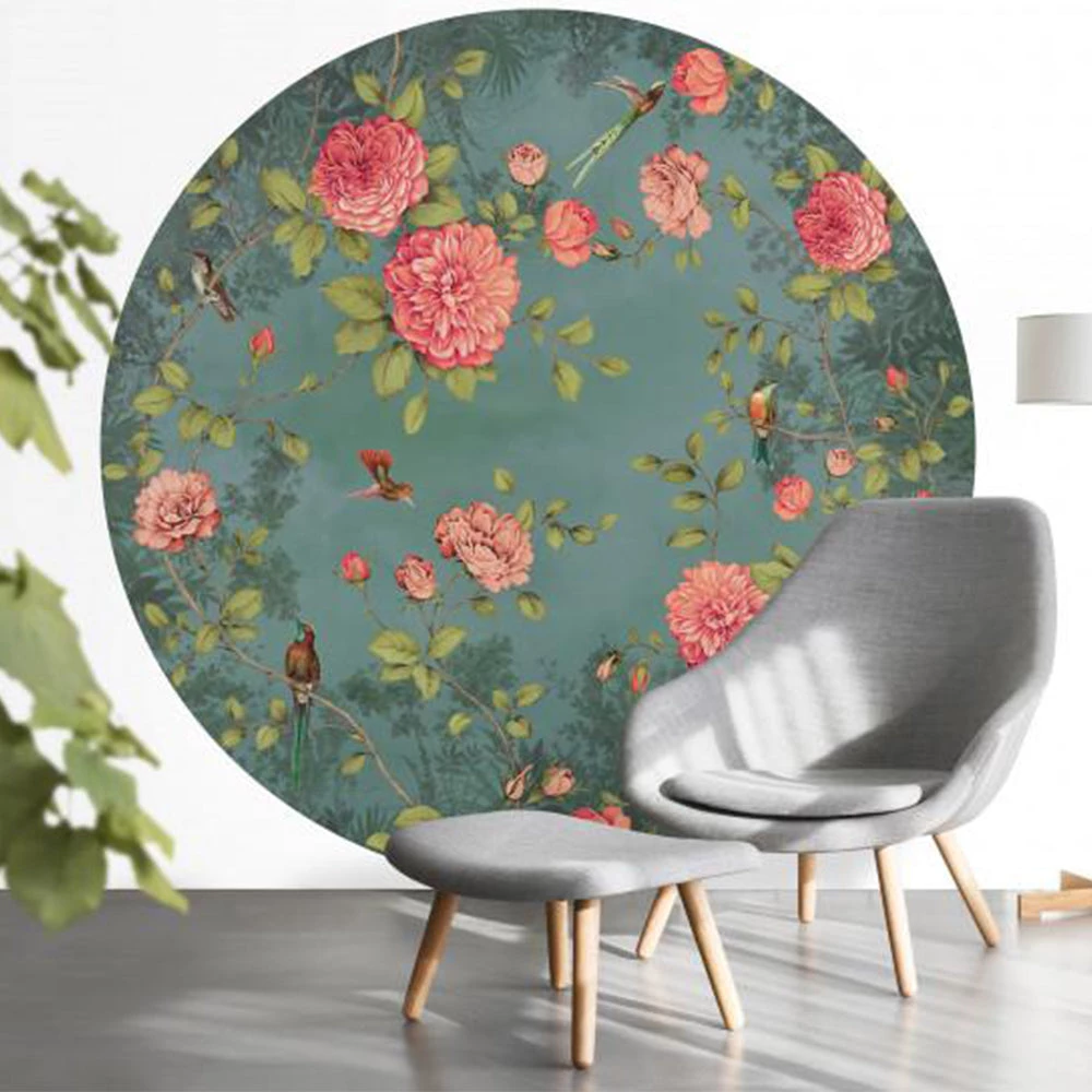 BN Wallpaper Circles Moonlight Garden Teal Rose & Thorn 3 BN Wallpaper Circles Moonlight Garden Teal Rose & Thorn