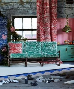 The Monkey Puzzle Tree 'All Tomorrow's Futures' Emerald Green Linen By Alexis Snell New