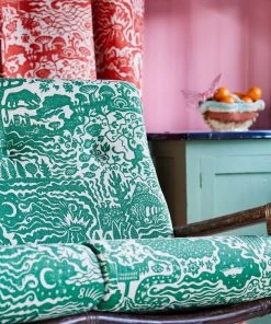 The Monkey Puzzle Tree 'All Tomorrow's Futures' Lobster Orange Linen By Alexis Snell