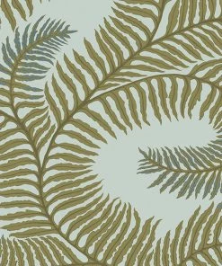 Josephine Munsey Bombe's Fernery Wallpaper In Olive & Dark Grey