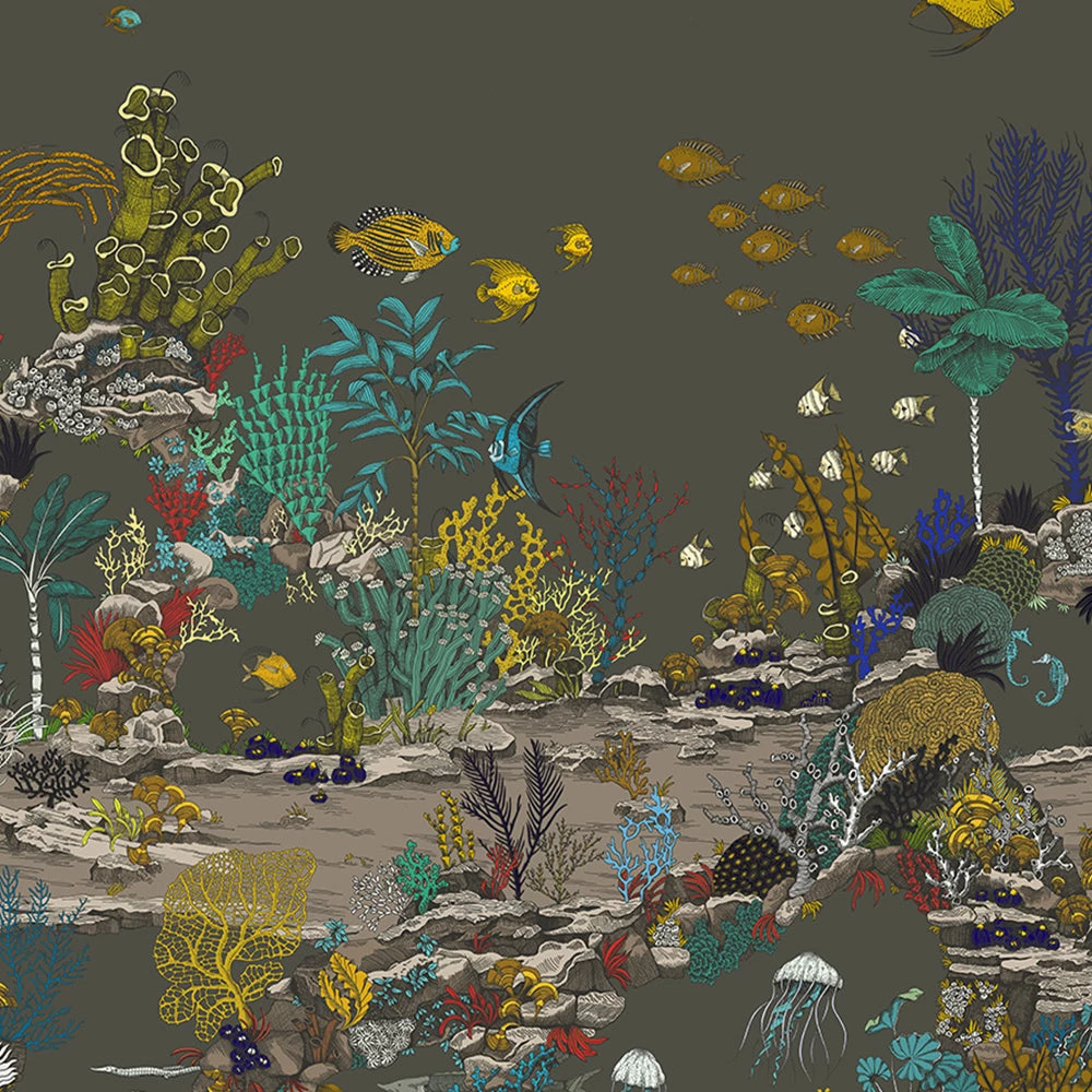 Josephine Munsey Underwater Jungle Wallpaper In Graphite 3 Josephine Munsey Underwater Jungle Wallpaper In Graphite