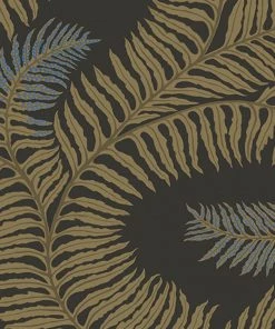 Josephine Munsey Bombe's Fernery Wallpaper In Dark Grey & Green