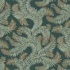Josephine Munsey Les Jardins Royaux Bombe's Fernery Wallpaper In Teal & Orange