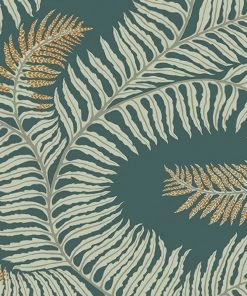 Josephine Munsey Bombe's Fernery Wallpaper In Olive & Dark Grey