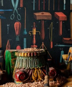 Mind The Gap Old Tools Anthracite Wallpaper Wallpaper & Paint 8 Mind The Gap Old Tools Anthracite Wallpaper Wallpaper & Paint