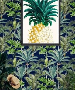The Design Yard Havana Tropicana Palmeras Anthracite Wallpaper