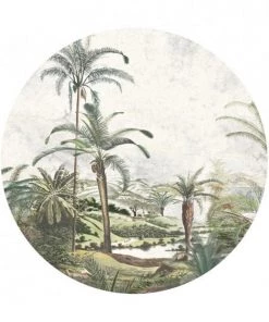 BN Wallpaper Circles Tropical Fern Painting Havana Tropicana