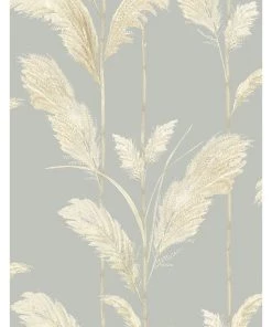 Brand Mckenzie Bohemian Dream Pampas Grass Wallpaper, Cornflower Blue