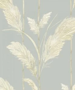 Brand Mckenzie Bohemian Dream Pampas Grass Wallpaper, Cornflower Blue