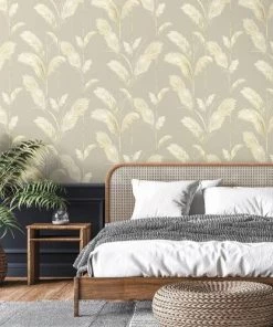 Brand Mckenzie Pampas Grass Wallpaper, Oatmeal