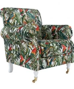 Mind The Gap Havana Tropicana Kingston Chair - Parrots Of Brazil Linen