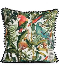 Mind The Gap Parrots Of Brazil Linen Cushion Havana Tropicana