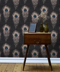 Mind The Gap Peacock Wallpaper Rose & Thorn