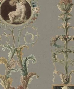 Mind The Gap Pilasters Grey Wallpaper