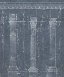 Thedesignyarduk The Craftsman Colonnade Blue Wallpaper