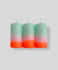 Pink Stories Neon Pillar Candles Trio - Sorbet