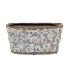 London Ornaments Blue Skies Ahead Oval Blue Floral Ceramic Pot