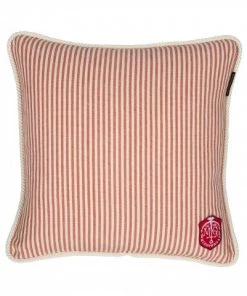 Mind The Gap Rhubarb Stripe Cushion