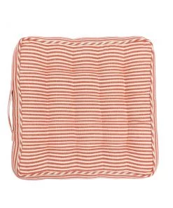 Mind The Gap Padded Cushions - Rhubarb Stripe Linen