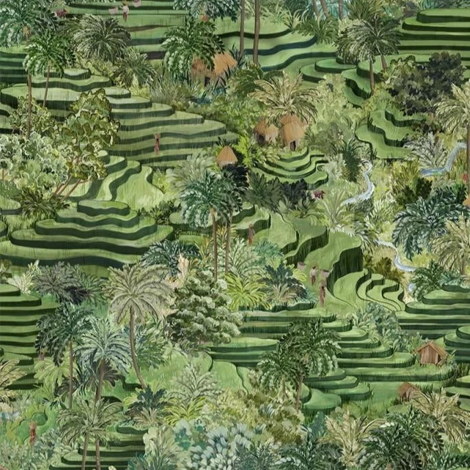 Brand Mckenzie Rice Terrace Wallpaper, Grass Green 5 Brand Mckenzie Rice Terrace Wallpaper, Grass Green