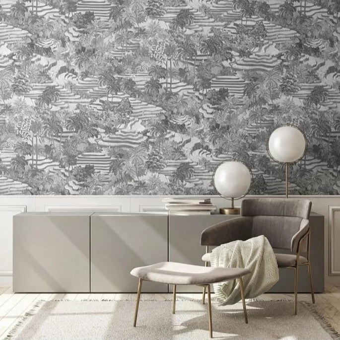 Brand Mckenzie Rice Terrace MAX Wallpaper, Black & White 4 Brand Mckenzie Rice Terrace MAX Wallpaper, Black & White
