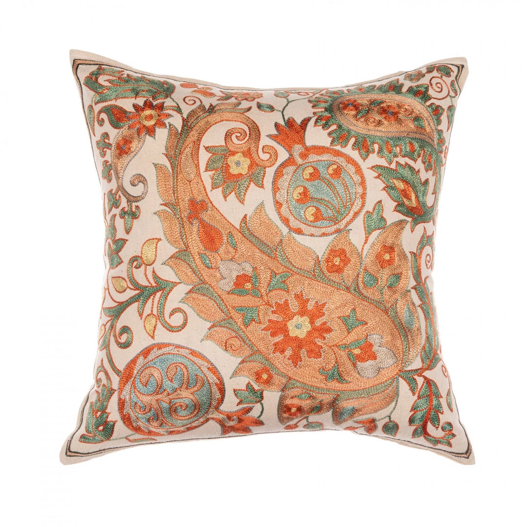 Mind The Gap New Woodstock Samarkand Suzani Silk Embroidered Cushion