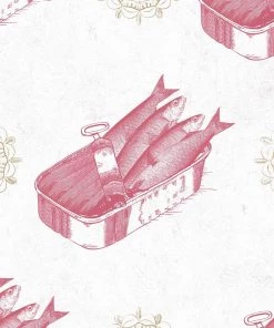 Mind The Gap Wallpaper & Paint Sardines Red Wallpaper