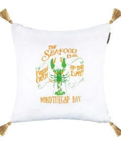 Mind The Gap Seafood Bar / Madagascar Linen Cushion Havana Tropicana