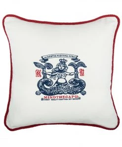 Mind The Gap Blue Skies Ahead Siren Linen Embroidered Cushion