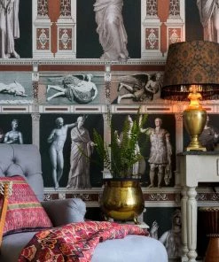 Mind The Gap Statues Antique Taupe Wallpaper