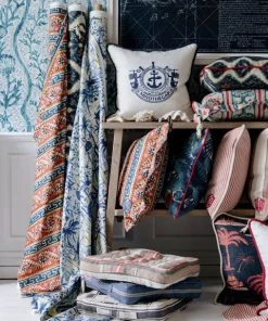 Mind The Gap Linen Fabrics, Aegean Indigo