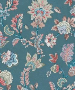 BN Rose & Thorn Fiore Floral Chintz Wallpaper Teal