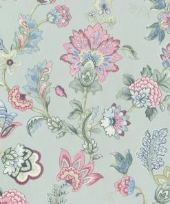 BN Fiore Floral Chintz Wallpaper Duck Egg Rose & Thorn