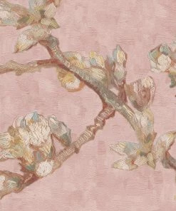 BN Van Gogh Wallpaper'Sprig Of Flowering Almond' Blossom Pink Les Jardins Royaux