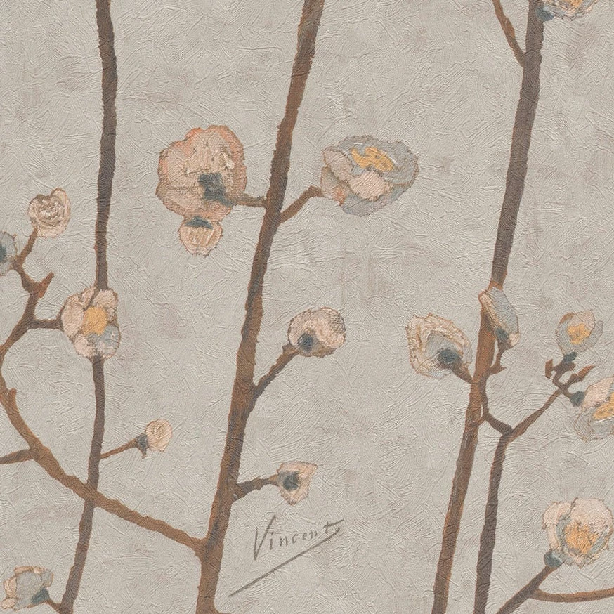 BN Van Gogh Wallpaper Flowering Plum Orchid Grey 8 BN Van Gogh Wallpaper Flowering Plum Orchid Grey
