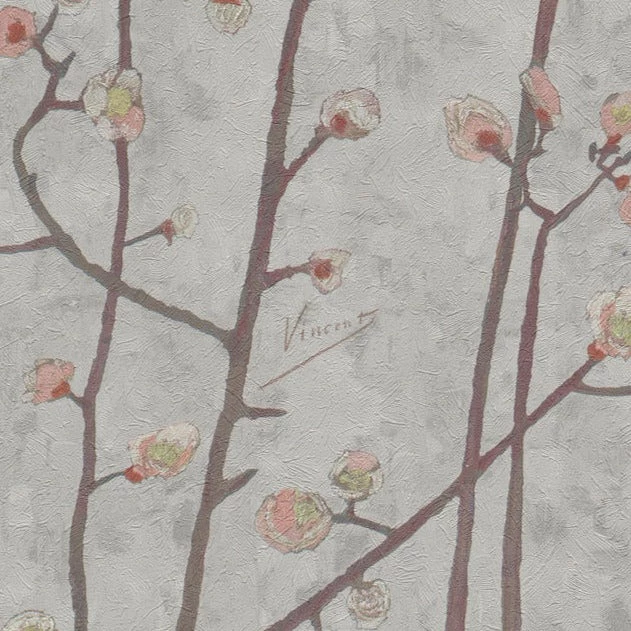 BN Van Gogh Wallpaper Flowering Plum Orchid Grey 3 BN Van Gogh Wallpaper Flowering Plum Orchid Grey