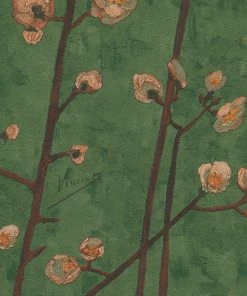 BN Van Gogh Wallpaper Flowering Plum Orchid Grey 20 BN Van Gogh Wallpaper Flowering Plum Orchid Grey