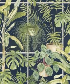 Brand Mckenzie The Green House Wallpaper, Midnight Blue 7 Brand Mckenzie The Green House Wallpaper, Midnight Blue