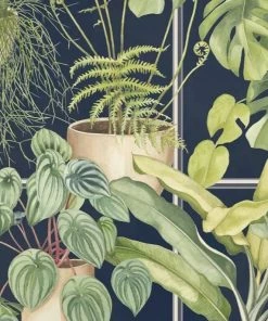 Brand Mckenzie The Green House Wallpaper, Midnight Blue