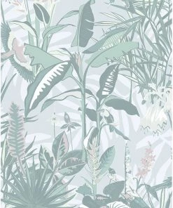 Brand Mckenzie The Tropics Wallpaper - Mint Green Bohemian Dream