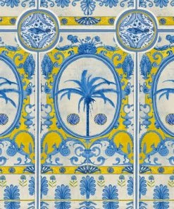 Mind The Gap Blue Skies Ahead The Villa Mural Wallpaper Yellow