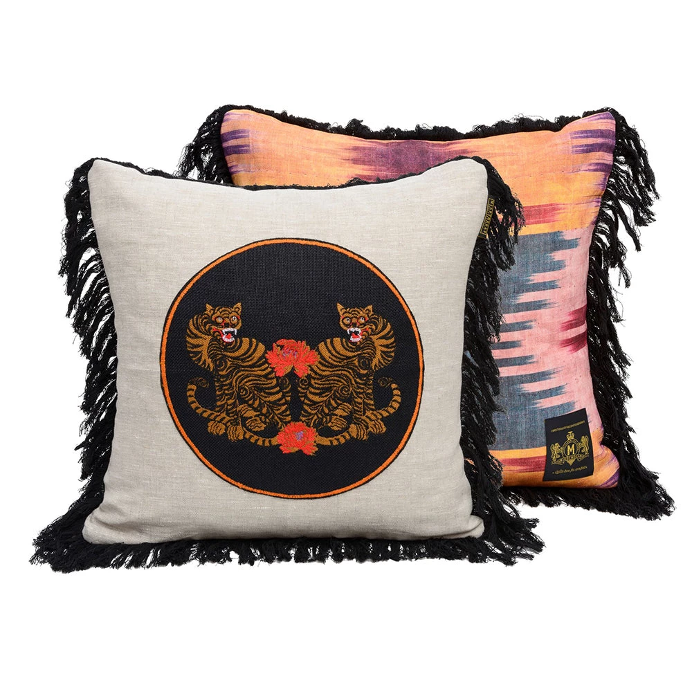 Mind The Gap Bengal Tigers Embroidered Cushion Indigena 3 Mind The Gap Bengal Tigers Embroidered Cushion Indigena