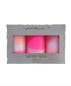 Pink Stories Neon Pillar Candles Trio - Flamingo Cookies Bohemian Dream